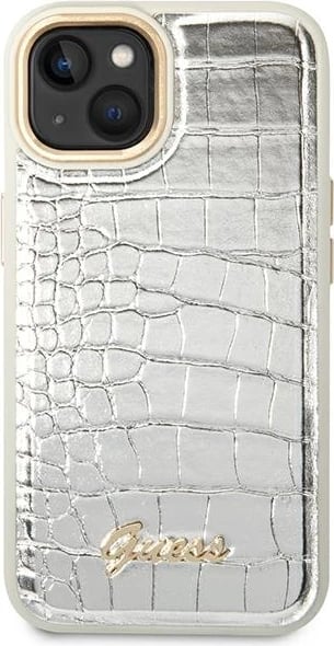Mbështjellës Guess Croco Collection për iPhone 14 Plus 6.7", argjendtë