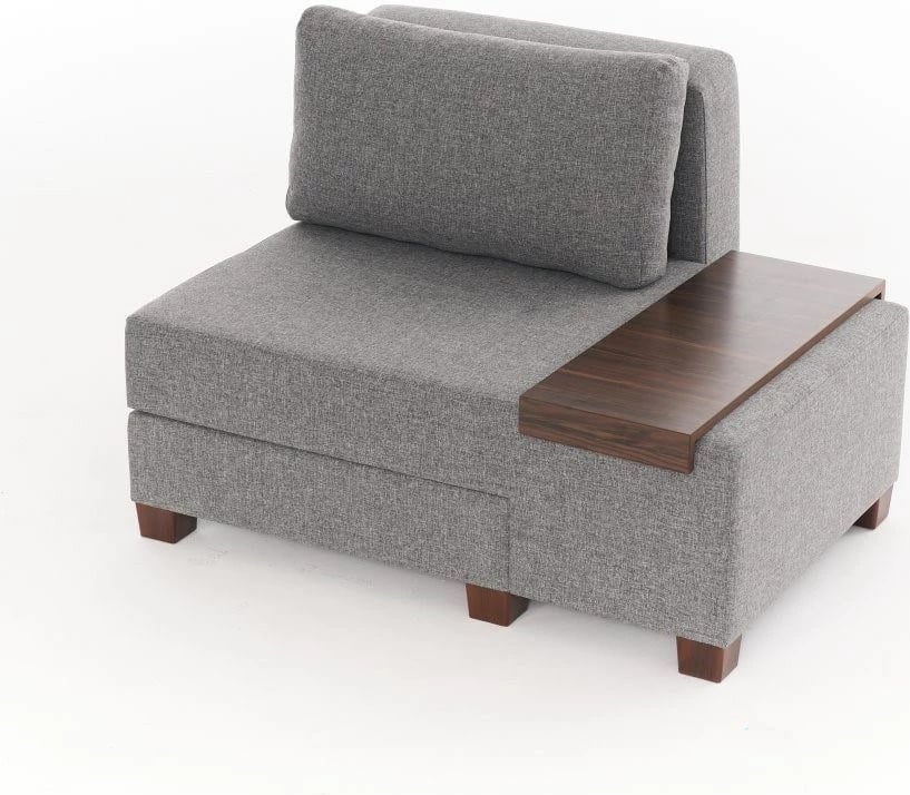 Krevati-kolltuk një vendësh, Atelier del Sofa, liri Perenna, anë e djathtë, ngjyrë gri