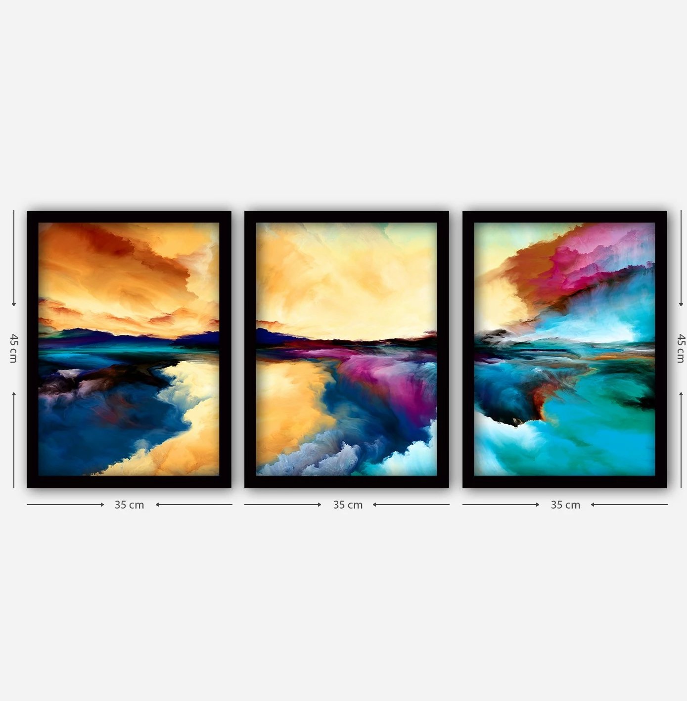 Pikturë dekorative me kornizë (3 copë), Wallity, 3SC33