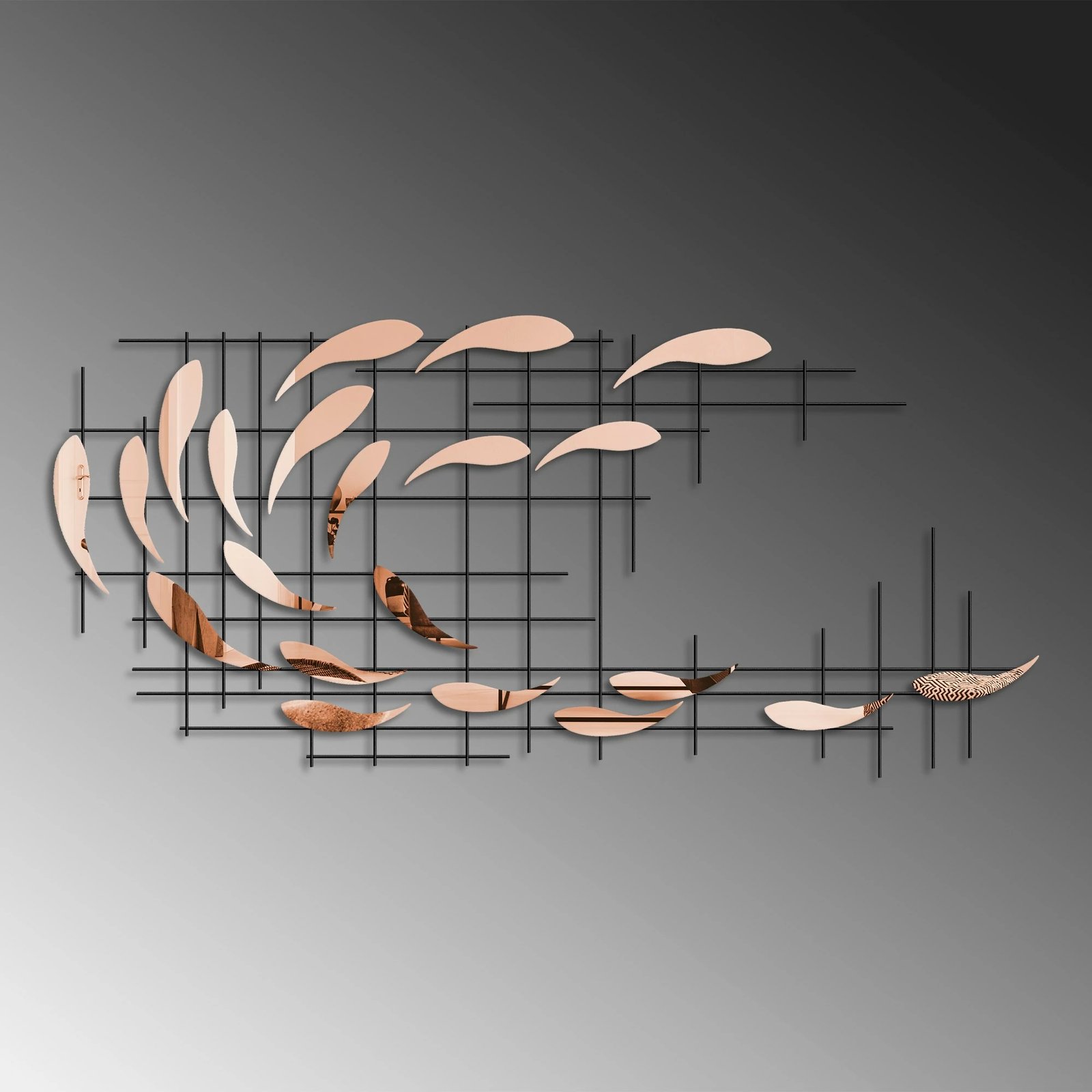 Aksesor dekorativ metalik për mur Wallity, Sheen - 2