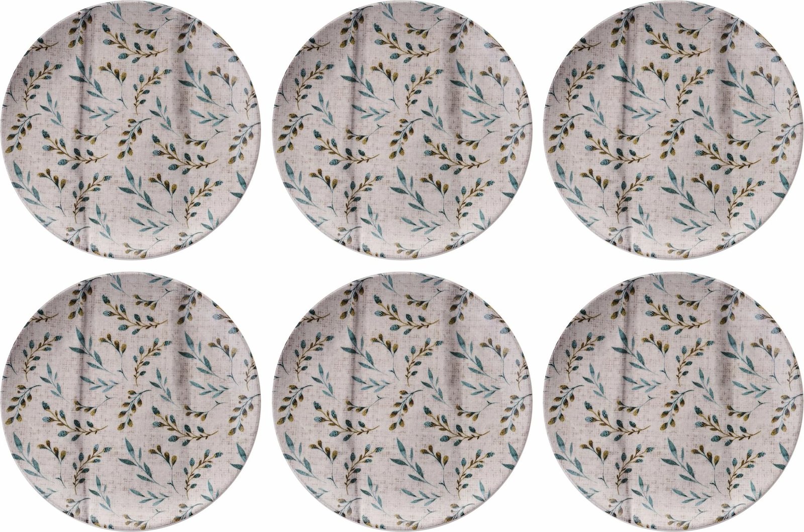 Set pjatash ëmbëlsirash (6 copë), Hermia Concept, gjethe të kaltërta