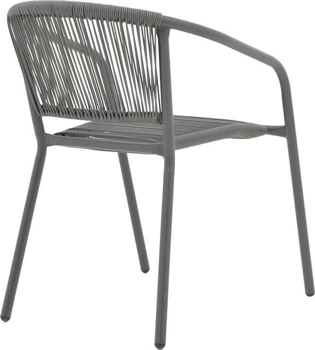 Tavolinë me karrige Ensure-Lindaria, metal-xham, ngjyrë anthracite, 5 copë, 140x80x70cm