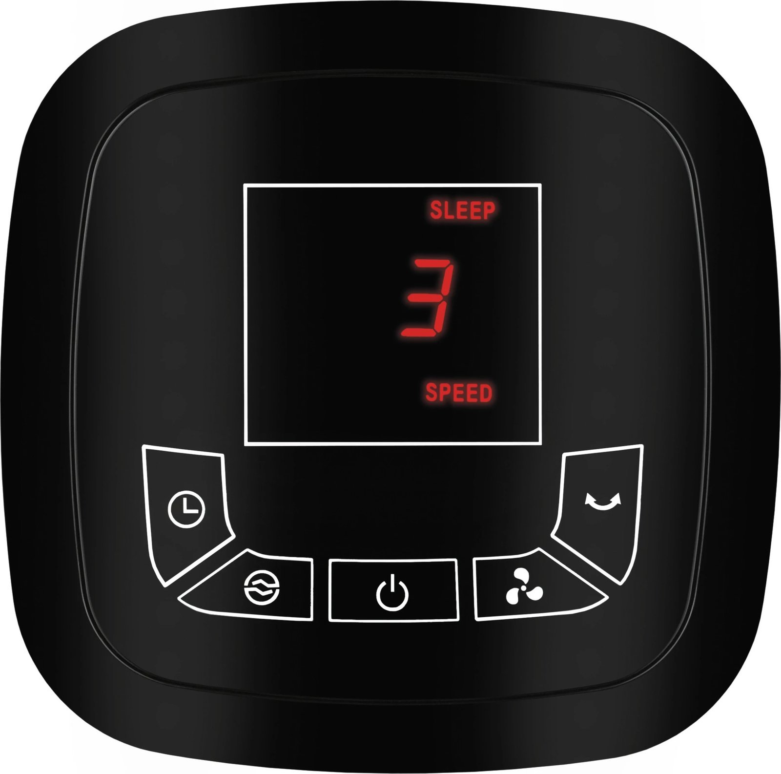 Ventilator kullë UNOLD Edel, LED display, 3 shpejtësi, timer 8 orë, i zi/çelik