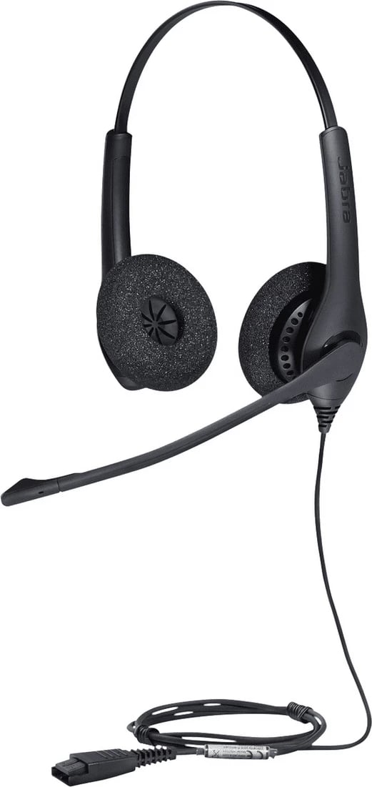 Kufje me mikrofon, Jabra, BIZ15S 1519-0154, dyanshme, me kabllo QD, e zezë