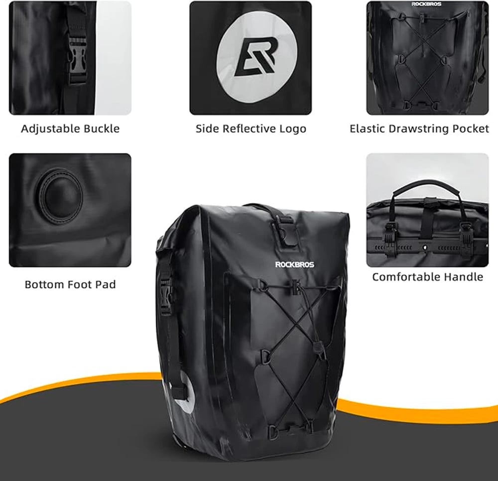 Çantë biçiklete Rockbros 30140022001 për bagazh, 25-32L, e zezë