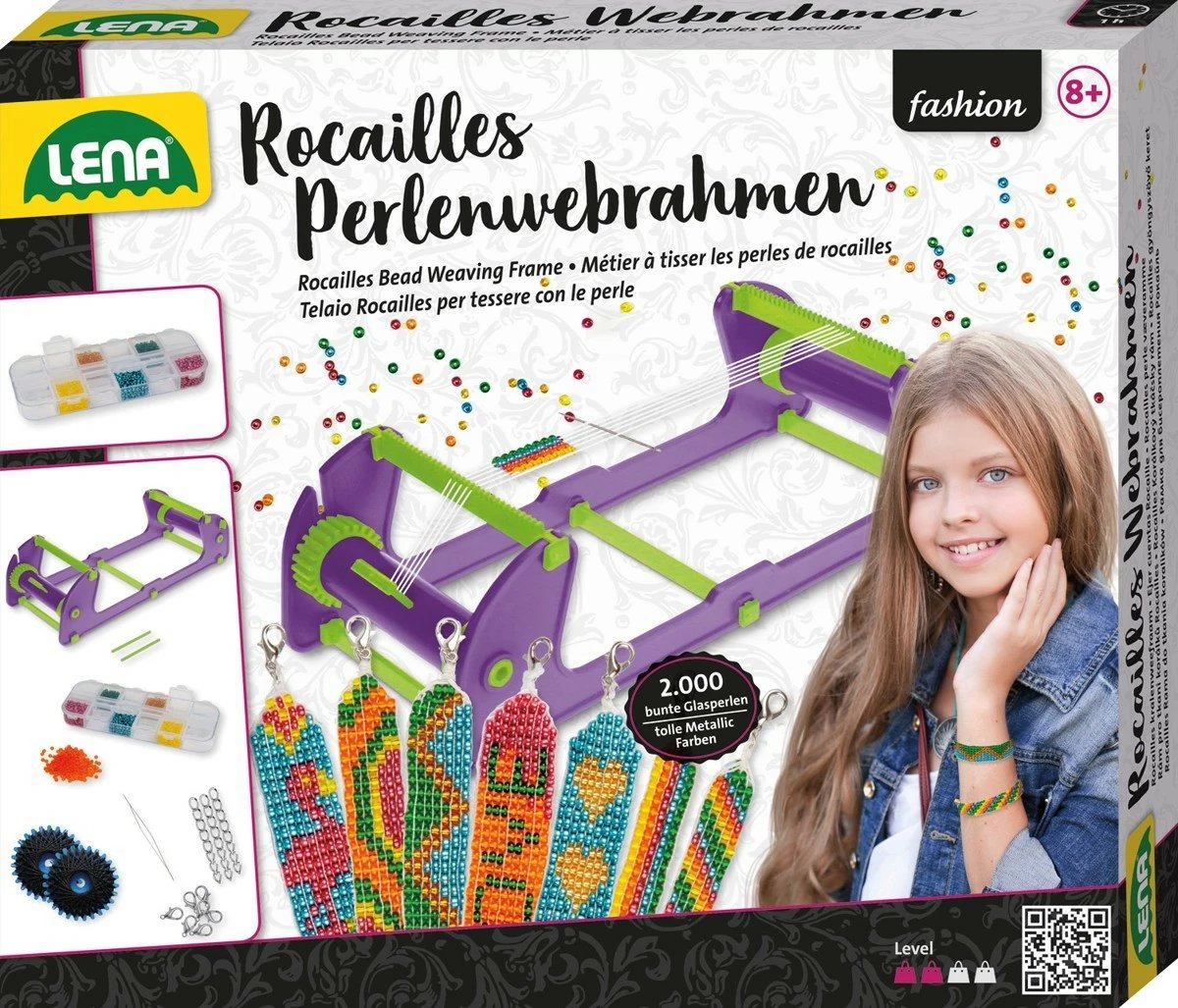 Set për thurje me rruaza Lena 42722, për bizhuteri, Jeshile/Vjollcë