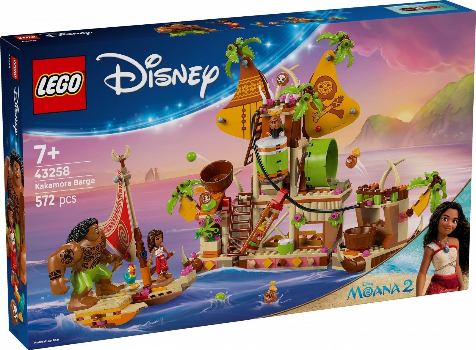 Set LEGO Disney Moana's Boat 43258, 572 pjesë, për fëmijë, shumëngjyrësh