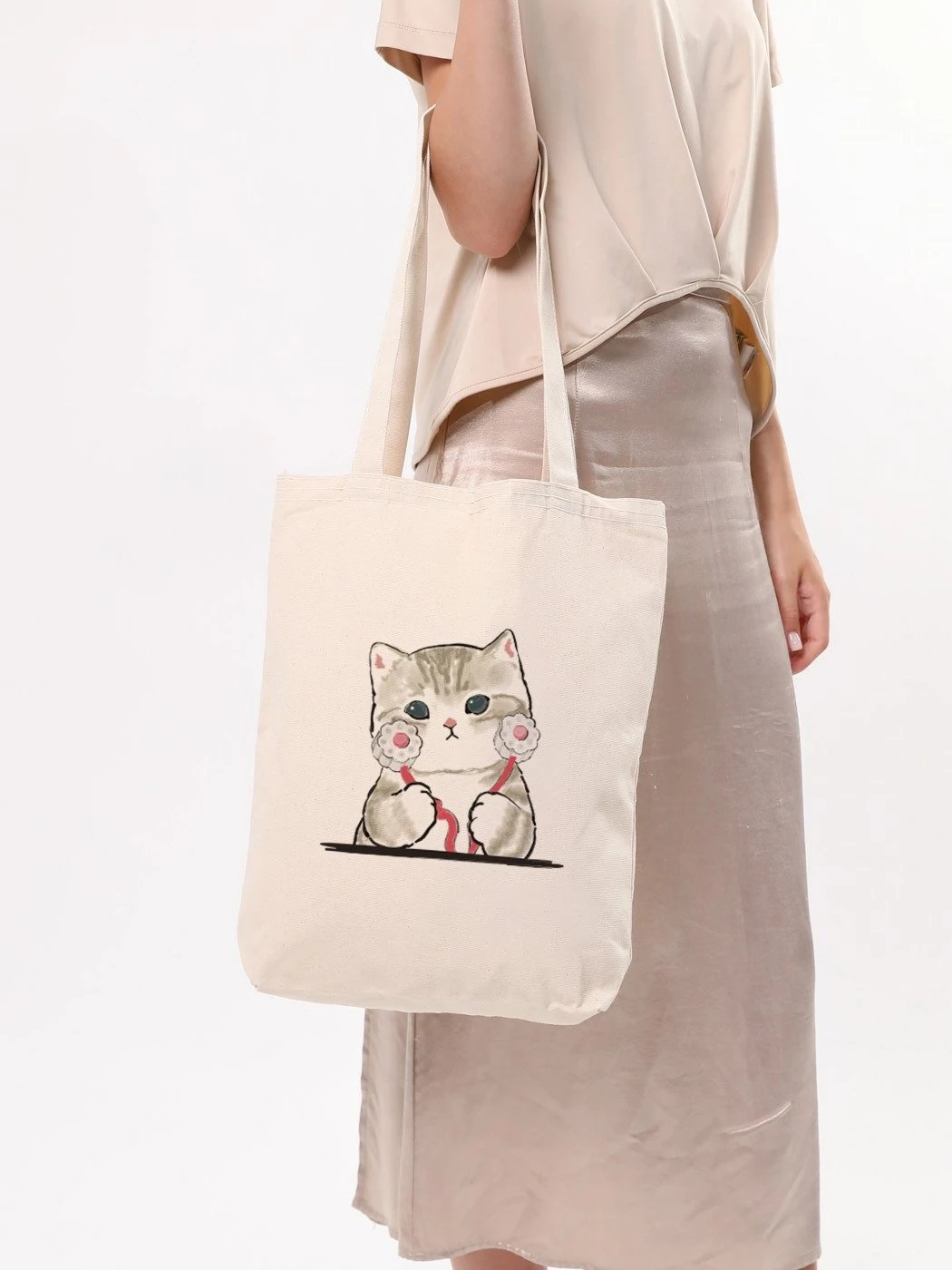 Qese tote Zoozie Bags, krem, 1613