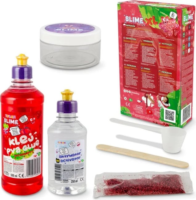 Set modelimi slime TUBAN TU3170, aromë luleshtrydhe, XL, i kuq