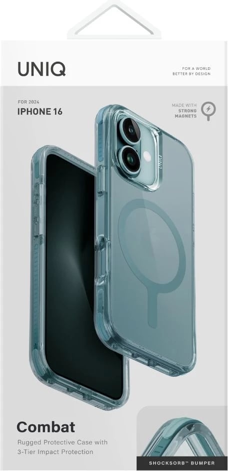 Mbështjellës UNIQ Combat për iPhone 16 6.1", MagSafe, Gjelbër