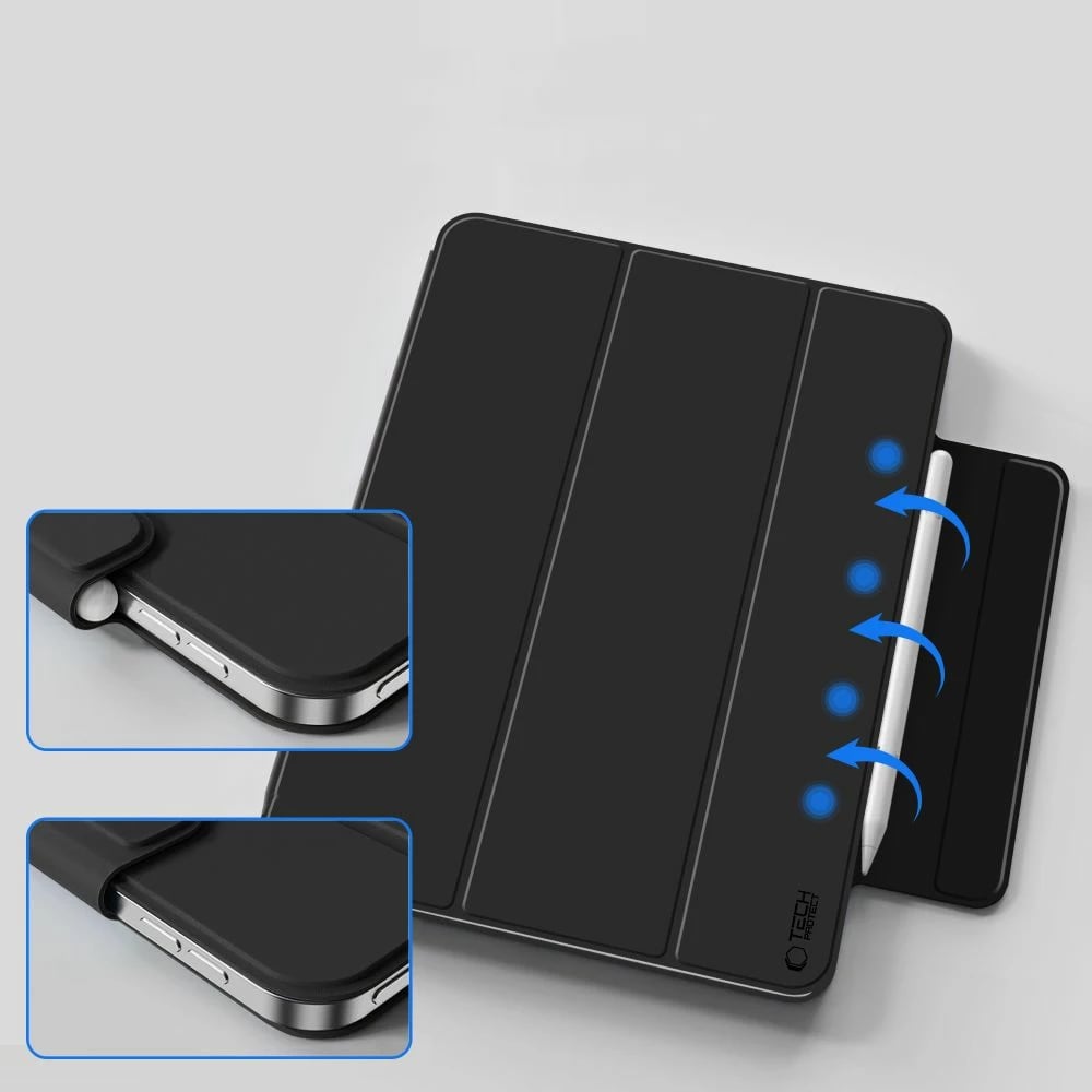 Mbështjellës Tech-Protect Smartcase Magnetic për iPad Air 13" 2024/2025, i zi