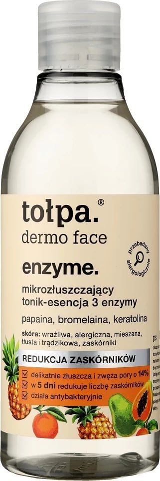 Toner-essencë për fytyrë Tołpa Dermo Face Enzyme Mild Exfoliating 3 Enzymes për femra, 200ml Toner-essencë për fytyrë Tołpa Dermo Face Enzyme Mild Exfoliating 3 Enzymes për femra, 200ml