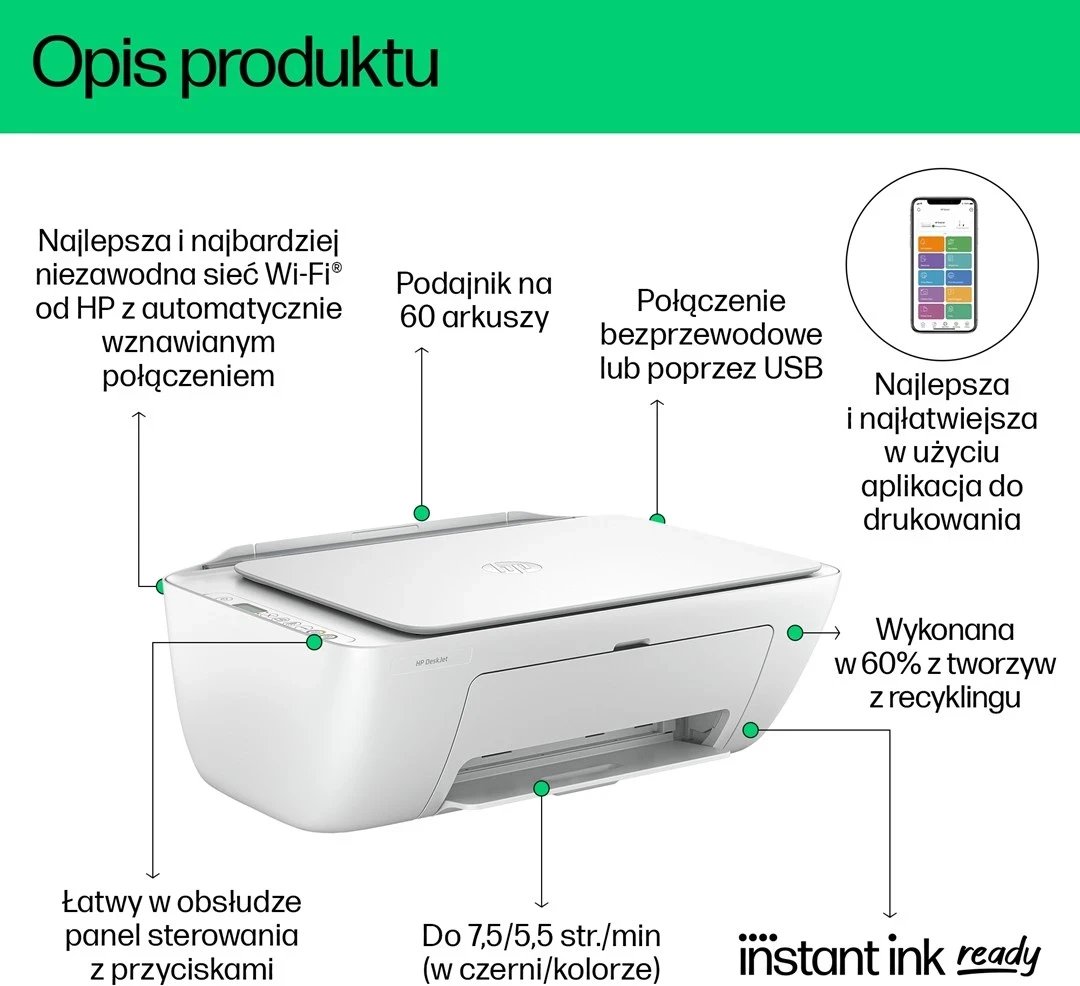 Printer AIO HP DeskJet 2810e, i bardhë