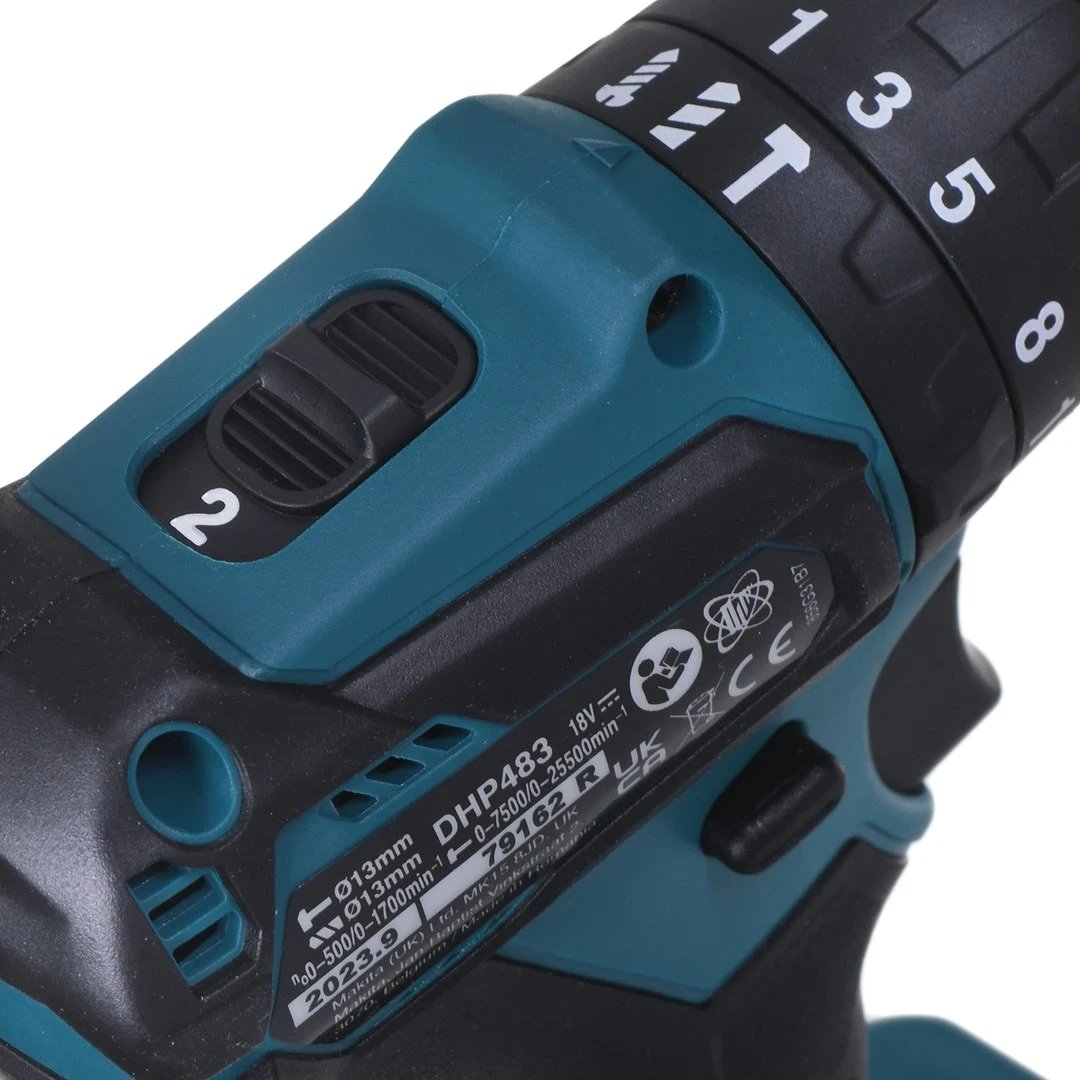 Makita DHP483Z, 1700 RPM, e zezë, blu Makita DHP483Z, 1700 RPM, e zezë, blu