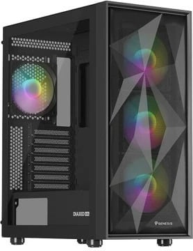 Kasë Natec Genesis Diaxid 605 ARGB, Midi Tower, e zezë Kasë Natec Genesis Diaxid 605 ARGB, Midi Tower, e zezë