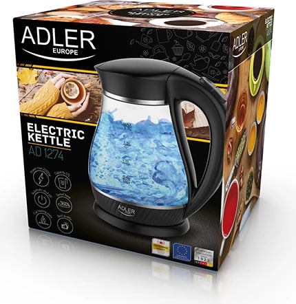 çajnik elektrik qelqi, Adler AD 1274, 1.7L, 2200W, ndriçim LED, i zi