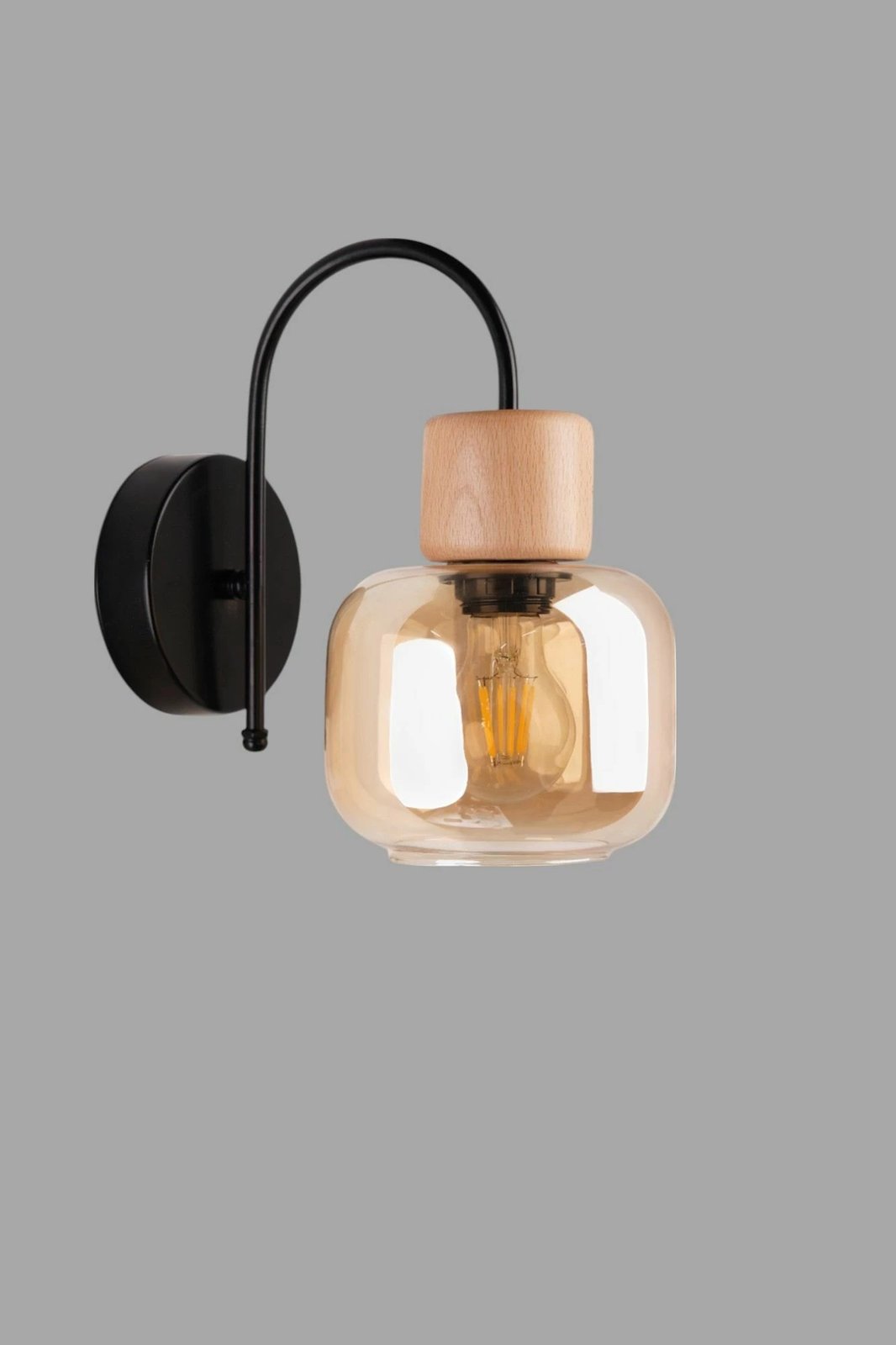 Llambë muri Opviq, ngjyrë mjaltë, lisi, e zezë, 9068-1A