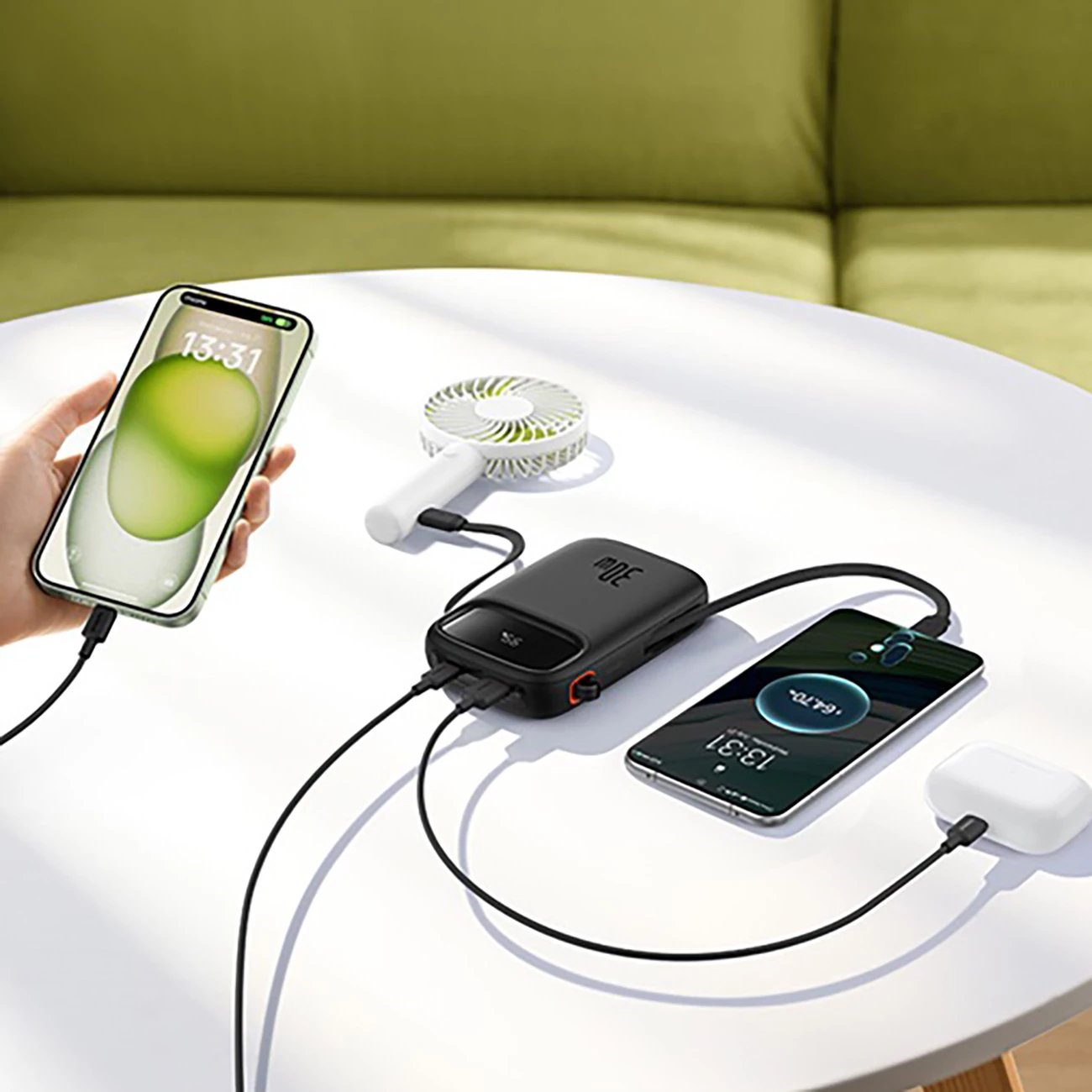 Powerbank Baseus QPow 2, 10000mAh, 30W, me kabllo USB-C të integruar, Ekran LED, e zezë Powerbank Baseus QPow 2, 10000mAh, 30W, me kabllo USB-C të integruar, Ekran LED, e zezë