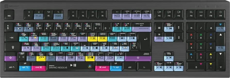 Tastierë LogicKeyboard Astra 2 Davinci Resolve UK Mac