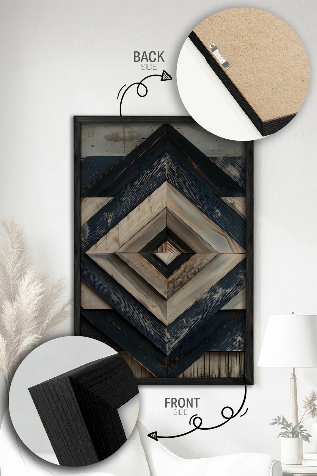 Pikturë dekorative me kornizë (3 copë), Wallity, Ersy3Syhcrv38