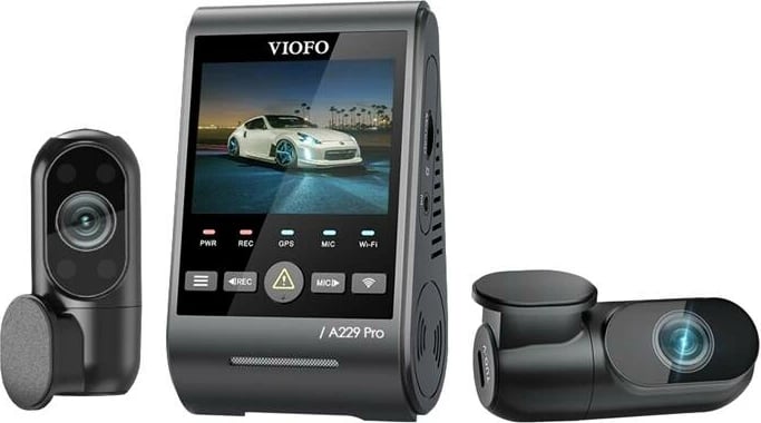 Video regjistrues veture Viofo A229 Pro 3CH, 4K + 2K + 1080P, WiFi, GPS, i zi, set me 3 kamera
