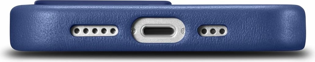 Mbështjellës iCarer për iPhone 14 Pro Max, lëkurë natyrale, MagSafe, kaltër