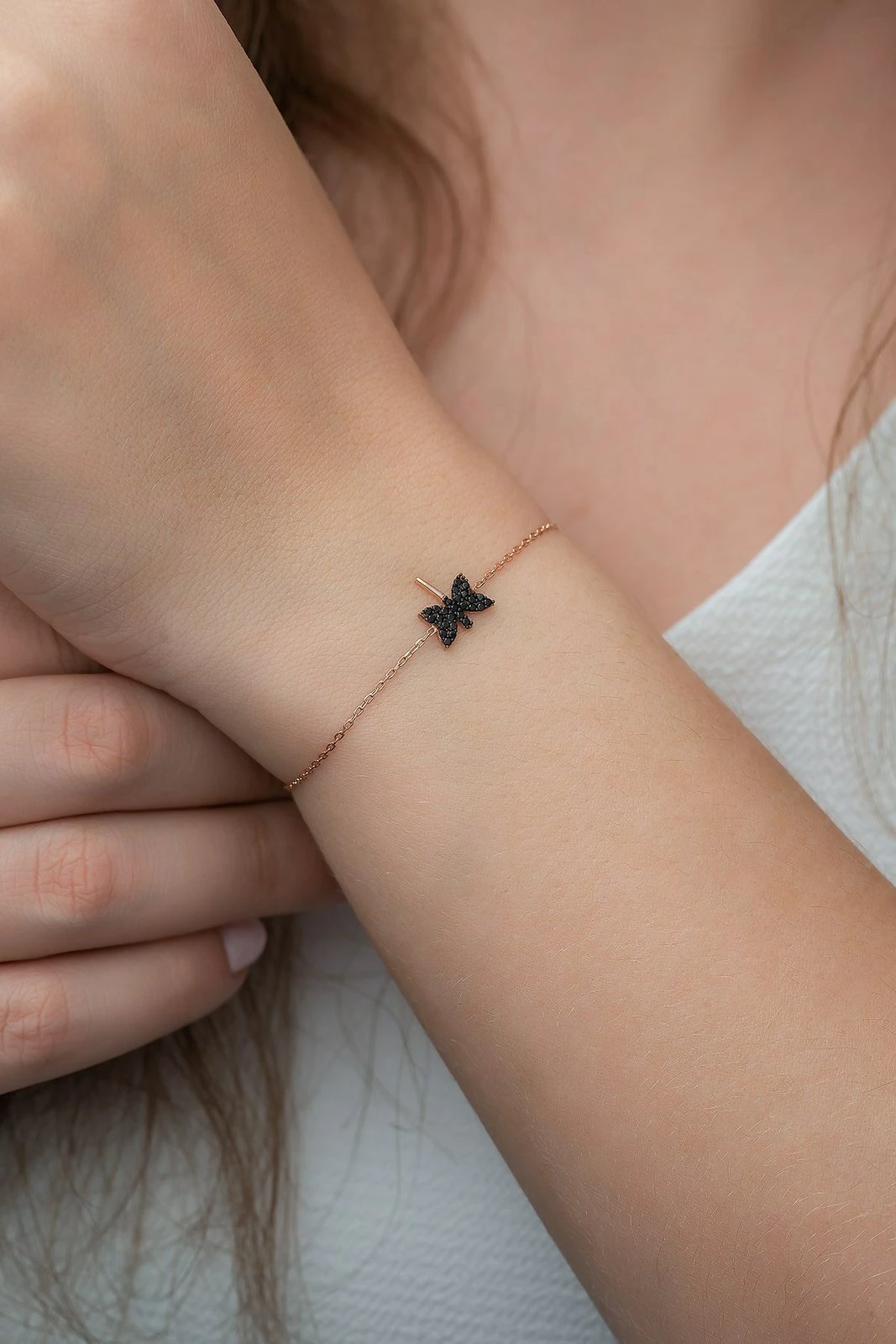 Byzylyk argjendi Jumeon, ngjyrë rozë e zezë, TRDYL764