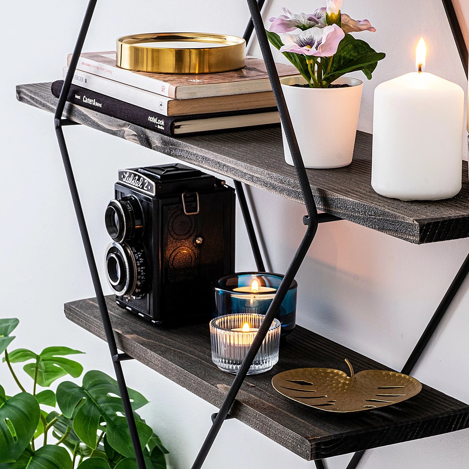 Raft muri modern, ngjyrë e zezë dhe arre, Erysimum