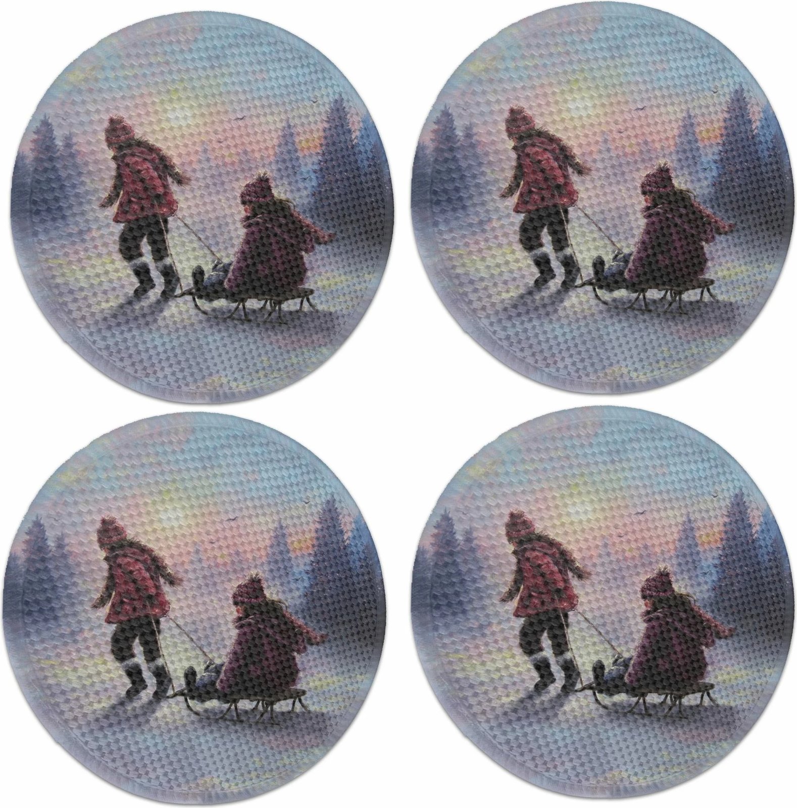 Set nënshtruesish tavoline Hermia Concept, shumëngjyrësh, 4 copë, 37cm