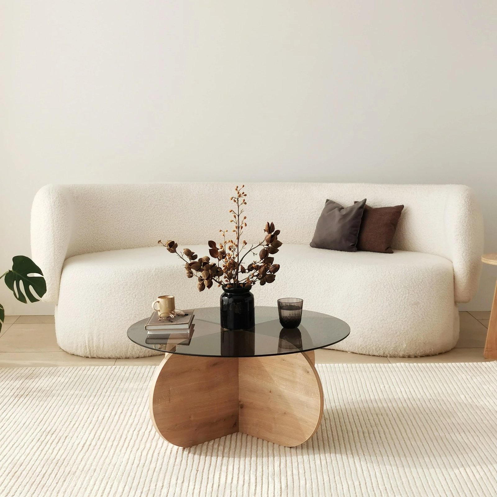 Tavolinë kafeje Hanah Home, Bubble, ngjyrë lis dhe fume