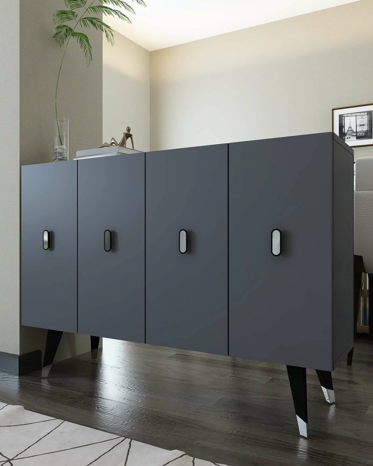 Konsol Skye Decor, anthracite, silver, 8168KM-32