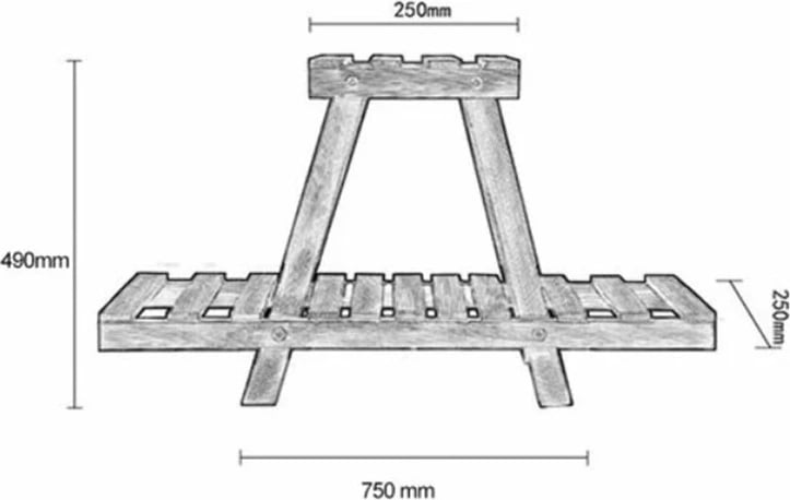 Raft për bimë Tisa, dru, ngjyrë kafe, 75x25x49cm