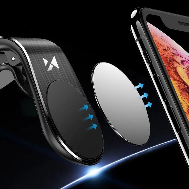 Mbajtës magnetik për celular Wozinsky WCH-02 për grilë ventilimi, i zi