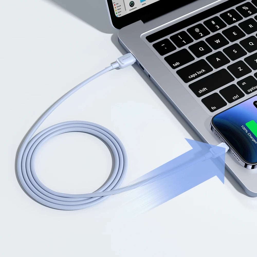 Kabllo Joyroom Multi-Color Series A14 Lightning në USB-A, 1.2m, 2.4A, Kaltër