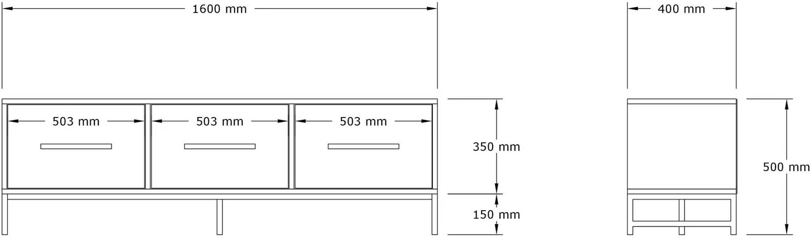Komodë TV Hanah Home, Melody, e bardhë