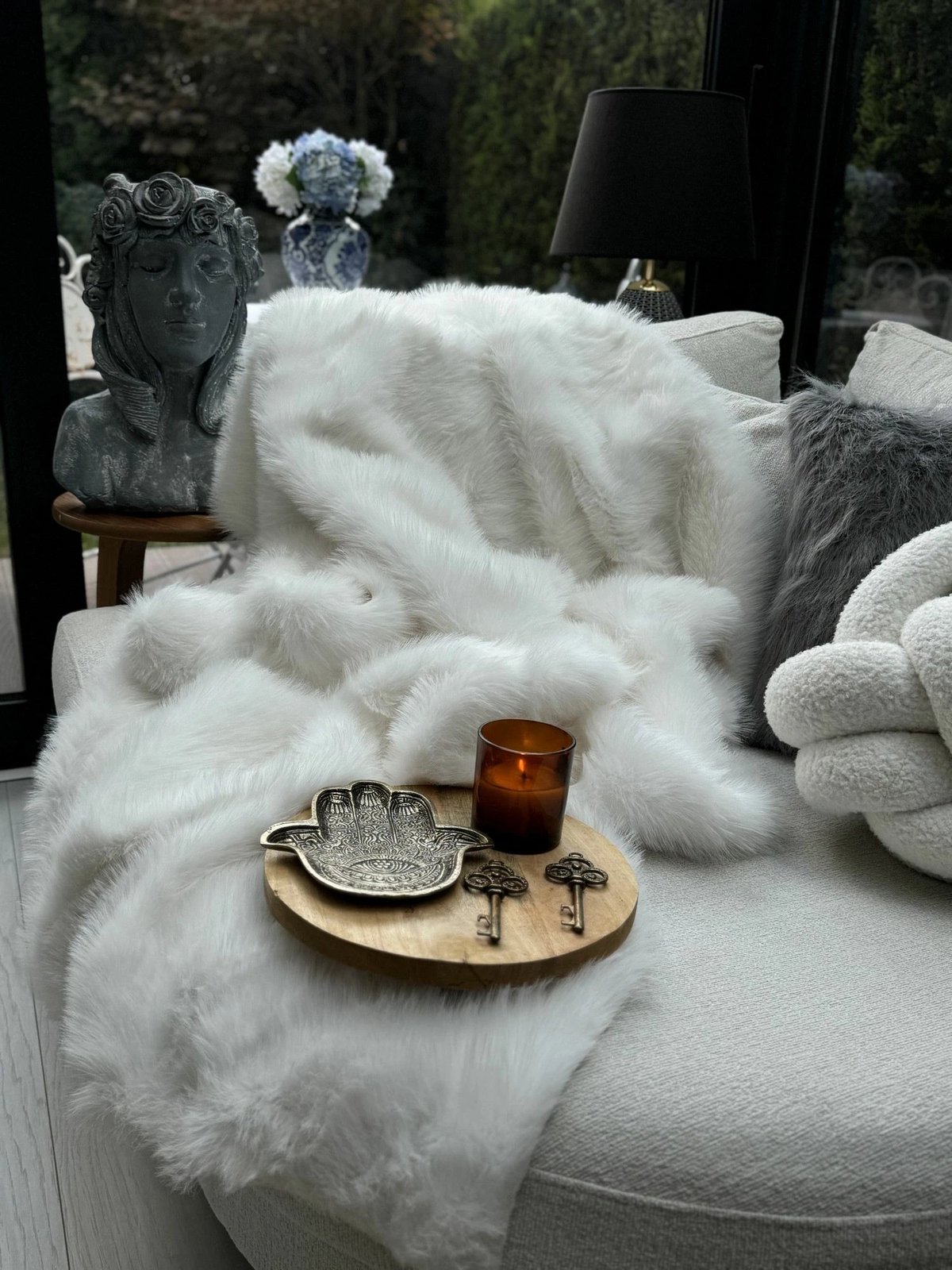 Mbulesë divani Evila Originals, Lolita, e bardhë, 150x100cm