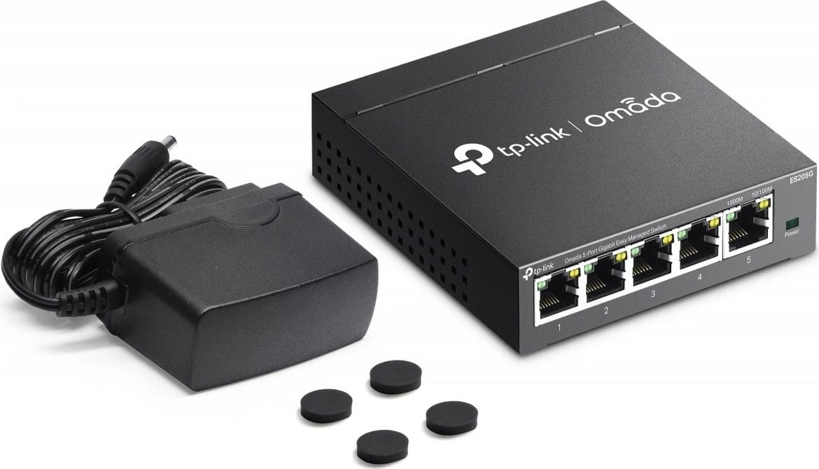 Switch TP-LINK Omada ES205G, 5 porte Gigabit, i menaxhueshëm, Metalik