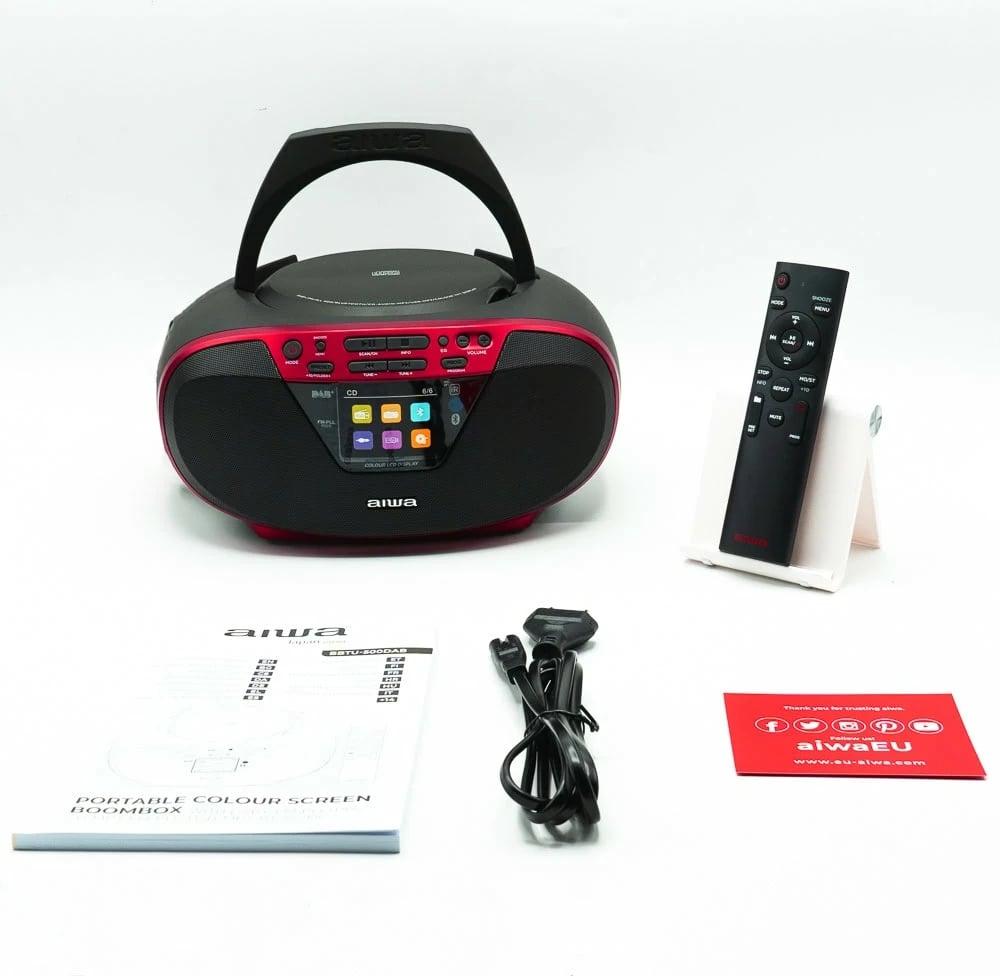 Radio Boombox Portative me DAB+, CD, Bluetooth dhe USB AIWA BBTU-500DAB/RD