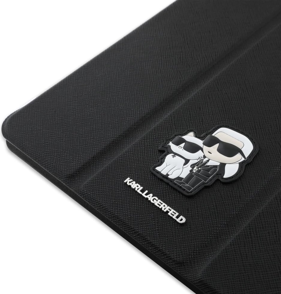 Mbështjellës Karl Lagerfeld Saffiano Magnetic Karl & Choupette për iPad Pro 13" 2024, i zi