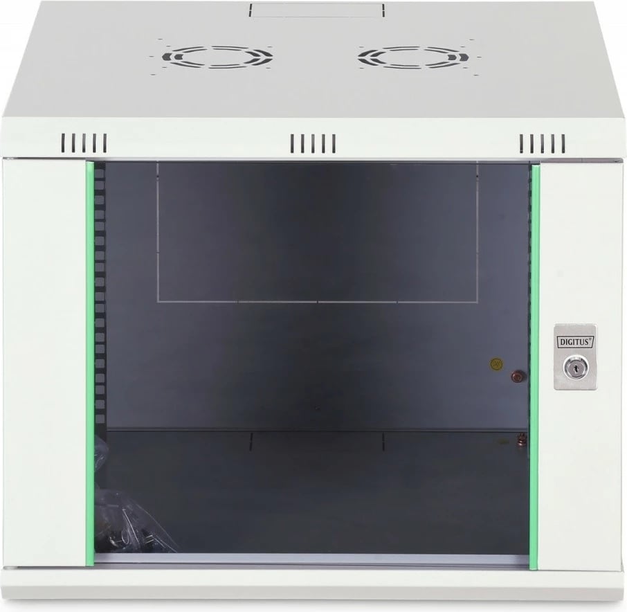 Kabinet rrjeti muror Digitus DN-37106 19" 9U 474x600x600 mm derë xhami IP20 ngarkesë 60 kg i pa-montuar gri