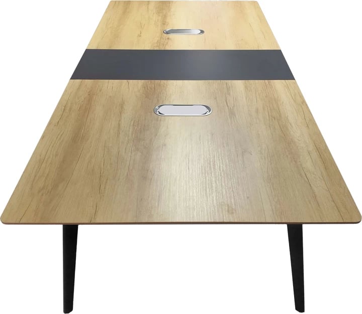 Tavolinë takimesh profesionale Denith, ngjyrë gri e errët-natyrale, 240x120x75cm