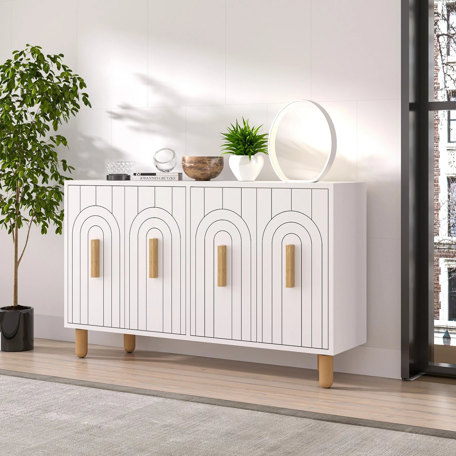 Konsolë Skye Decor, e bardhë, Tiger