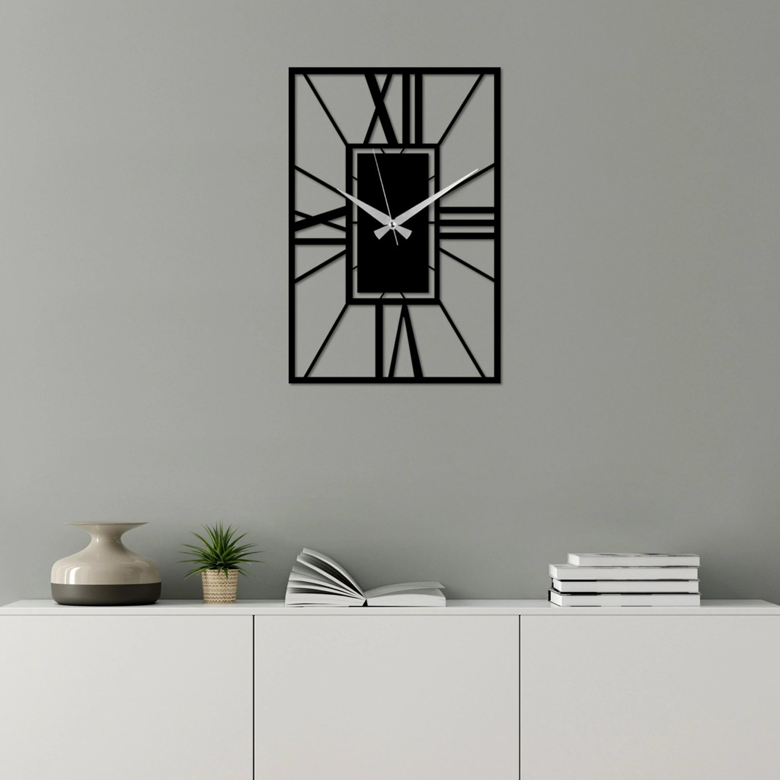 Orë muri dekorative prej metali, dizajn me vija, Wallity