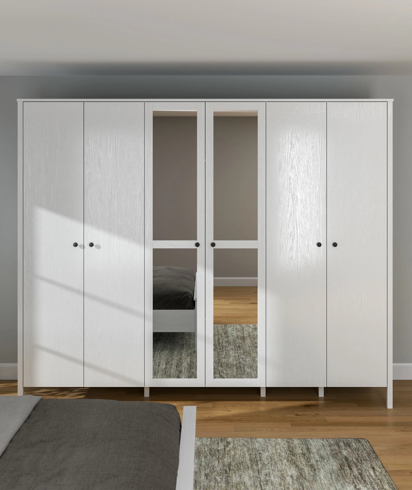 Dollap garderobe Skye Decor, FRN-20020, ngjyrë druri dhe e bardhë