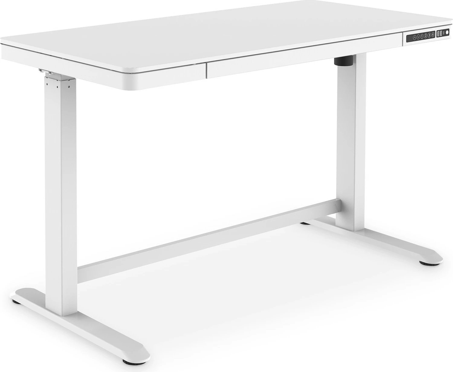 Tavolinë elektrike Digitus me sirtar dhe USB, 1200x600x120mm, e bardhë