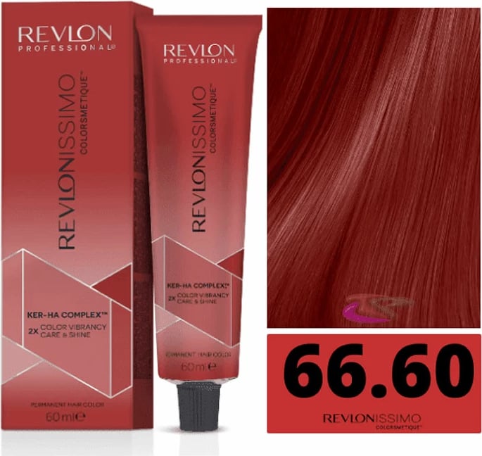 Ngjyrë për flokë Revlon Revlonissimo Colorsmetique 66.60 unisex e kuqe e thellë 60ml