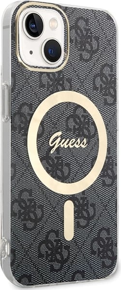 Mbështjellës Guess 4G MagSafe për iPhone 15 Plus / 14 Plus, i zi