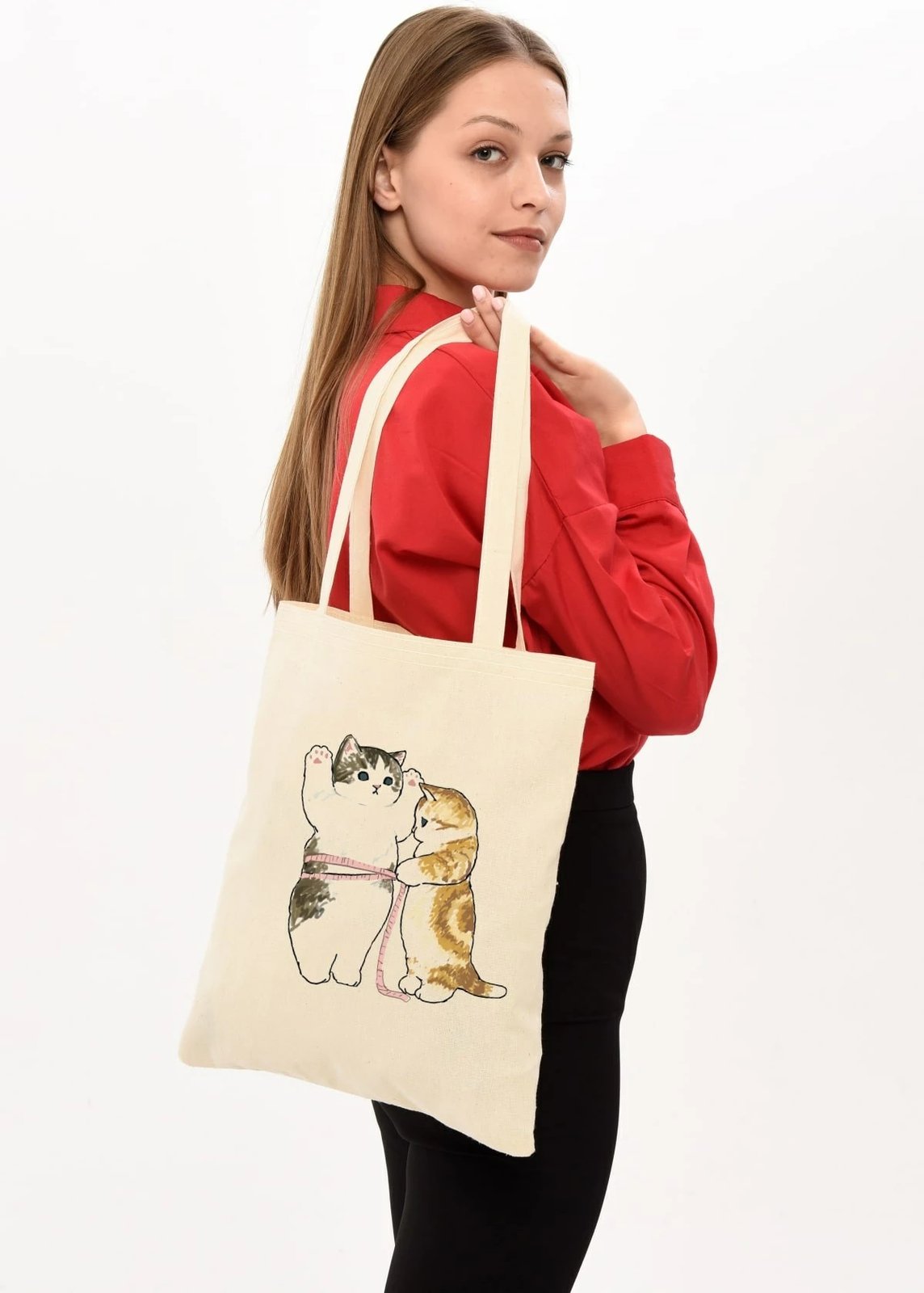 Çantë tote Zoozie Bags, krem, 35x40cm