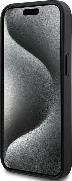 Mbështjellës DKNY Mono Stripe & Metal Logo për iPhone 15 Plus / 14 Plus, e zezë