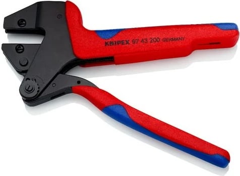 Vegël presimi Knipex Crimp-Systemzange, 200mm, kuqe/blu